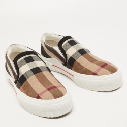 Pre Owned Burberry Multicolor Canvas Gauden Slip On Sneakers Size 44.5