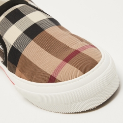 Pre Owned Burberry Multicolor Canvas Gauden Slip On Sneakers Size 44.5