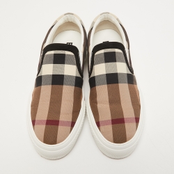 Pre Owned Burberry Multicolor Canvas Gauden Slip On Sneakers Size 44.5