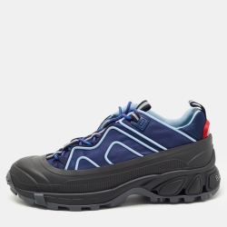 Pre Owned Burberry Navy Blue/Black Nylon and Rubber Arthur Low Top Sneakers Size 46