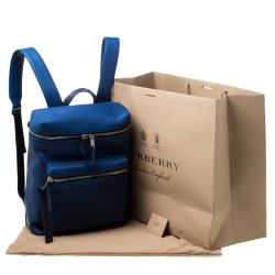 Burberry Blue/Black Leather and Nylon Donny Backpack