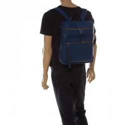 Burberry Blue/Black Leather and Nylon Donny Backpack