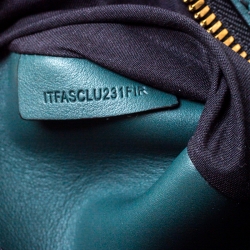 Pre Owned Burberry Dark Green Leather Pouch