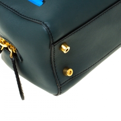 Pre Owned Burberry Dark Green Leather Pouch