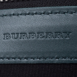 Pre Owned Burberry Green Leather Document Holder