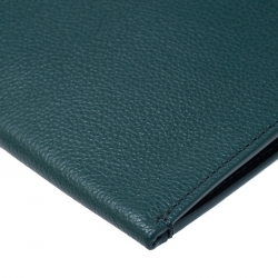 Pre Owned Burberry Green Leather Document Holder