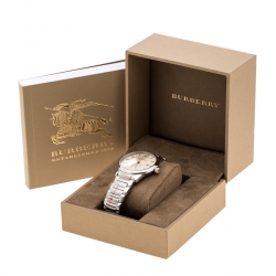 Burberry Silver Beige Stainless Steel Classic BU10004 Men's Wristwatch 40 mm