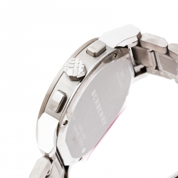 Pre Owned ساعة يد رجالية بربري ذا سيتي BU9351 ستانلس ستيل سوداء 42 مم