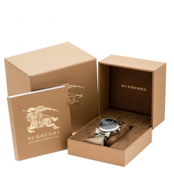 Pre Owned ساعة يد رجالية بربري ذا سيتي BU9351 ستانلس ستيل سوداء 42 مم