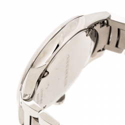 Pre Owned Burberry Silver Beige Stainless Steel Classic BU10004 Men's Wristwatch 40 mm