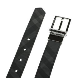 Pre Owned Burberry Beat check Vinyl Buckle Belt 110cm