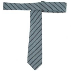 Pre Owned Burberry Grey Striped Tie