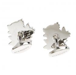 Burberry Wolf Enamel Silver Tone Cufflinks