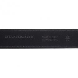 Pre Owned Burberry Black Leather Belt 90CM