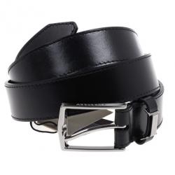 Pre Owned Burberry Black Leather Belt 90CM