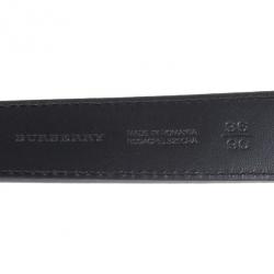 Pre Owned Burberry Black Leather Belt 90CM