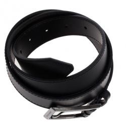 مملوكة مسبقًا Burberry Black Leather Belt 90CM