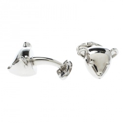 Burberry Teddy Bear Head Silver Tone Cufflinks
