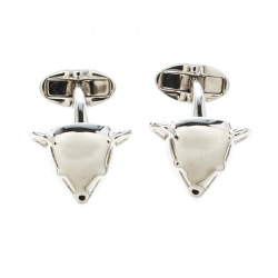 Burberry Teddy Bear Head Silver Tone Cufflinks