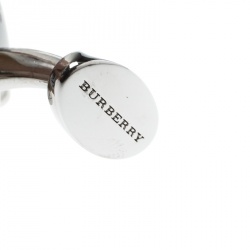 Burberry Teddy Bear Head Silver Tone Cufflinks