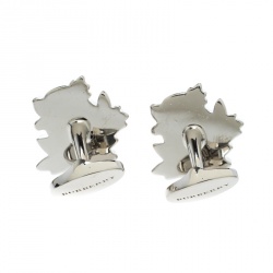 Burberry Wolf Enamel Silver Tone Cufflinks