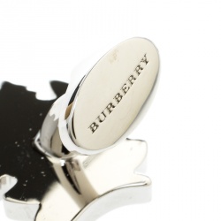 Burberry Wolf Enamel Silver Tone Cufflinks