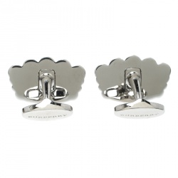 Burberry Novelty Crown Enamel Silver Tone Cufflinks