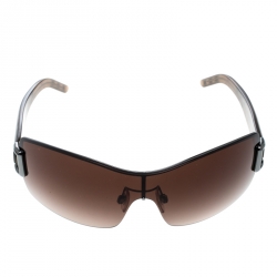 Pre Owned Burberry Brown Gradient B 3043 Shield Sunglasses