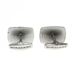 Pre Owned Burberry Knight Logo Silver Tone Cufflinks