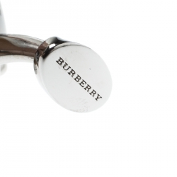Pre Owned Burberry Teddy Bear Head Silver Tone Cufflinks