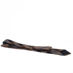 Pre Owned Burberry Brown Check Wool Silk Blend Classic Tie