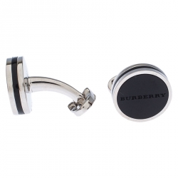 Burberry Stainless Steel Black Agate Tuxedo Studs and Cufflink Set