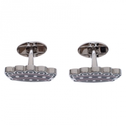 Pre Owned Burberry Novelty Crown Enamel Silver Tone Cufflinks