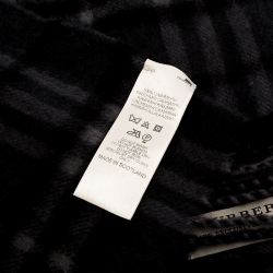 Burberry Charcoal Grey Classic Check Cashmere Stole