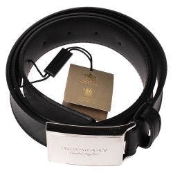 Pre Owned Burberry Black Beat Check PVC George Belt 95CM
