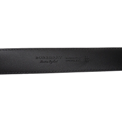 Pre Owned Burberry Black Beat Check PVC George Belt 95CM