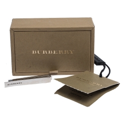 Pre Owned Burberry Mother of Pearl Inlay Silver Tone Tie Bar Clip