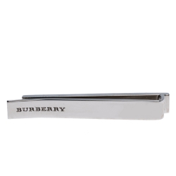 Pre Owned Burberry Mother of Pearl Inlay Silver Tone Tie Bar Clip