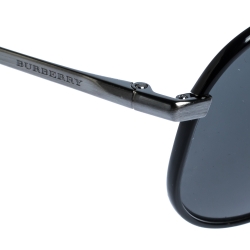 Pre Owned Burberry Black B3091-J Foldable Aviator Sunglasses
