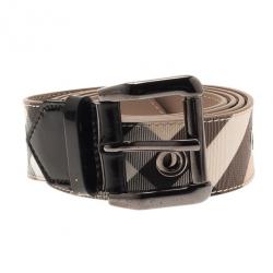 Pre Owned Burberry Novacheck Canvas Belt 110CM