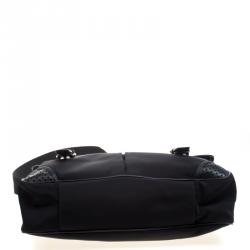 Pre Owned Burberry Black Nylon and Leather Trim Messenger Bag