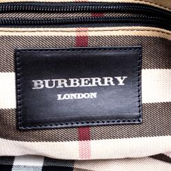 Pre Owned Burberry Black Nylon and Leather Trim Messenger Bag