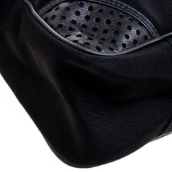 Pre Owned Burberry Black Nylon and Leather Trim Messenger Bag