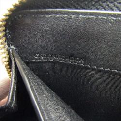 Burberry Chocolate/Black London Check Canvas Zip Around Wallet