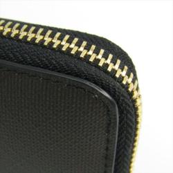 Burberry Chocolate/Black London Check Canvas Zip Around Wallet