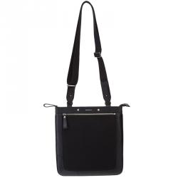 Pre Owned Burberry Black Canvas/Leather Messenger Bag