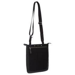 Pre Owned Burberry Black Canvas/Leather Messenger Bag