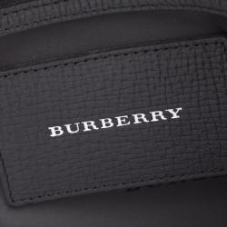 Pre Owned Burberry Black Canvas/Leather Messenger Bag
