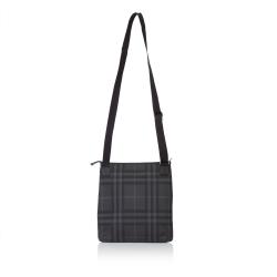 Burberry Black/Grey Check PVC Messenger Bag