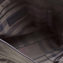Pre Owned Burberry Black Leather Messenger Bag